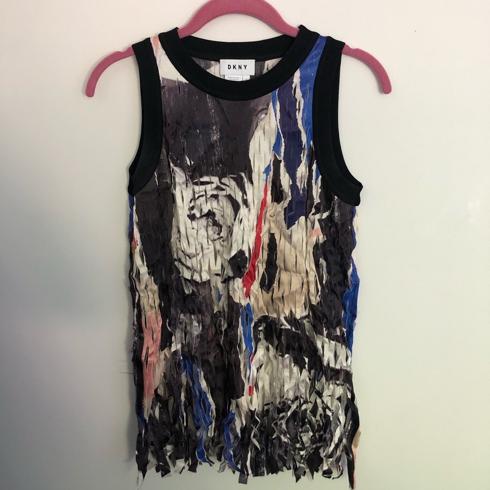 DKNY Textured Silk Tank Top